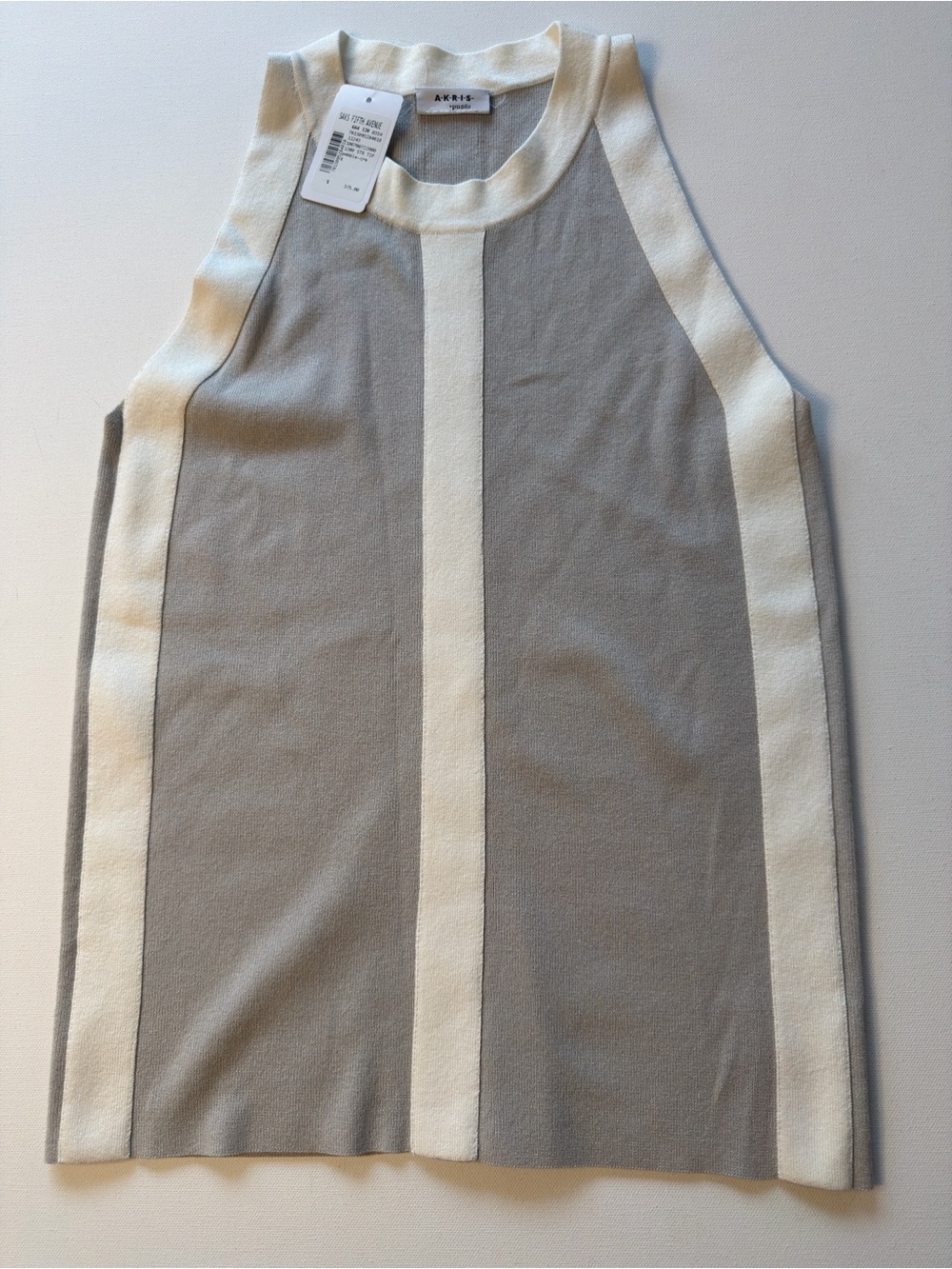 NWT Women's Akris Punto Cream-Trimmed Gray Viscose Shell Size 8 MSRP $375 (KB10)